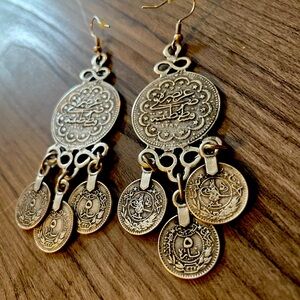 Rustic coin earrings